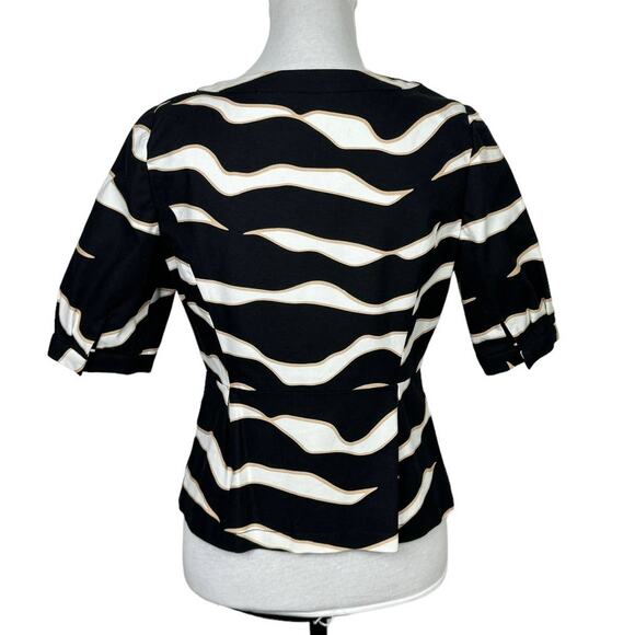 Kenneth Cole Reaction | Black Short Sleeve Collarless Tailored Business Jacket - Picture 2 of 11